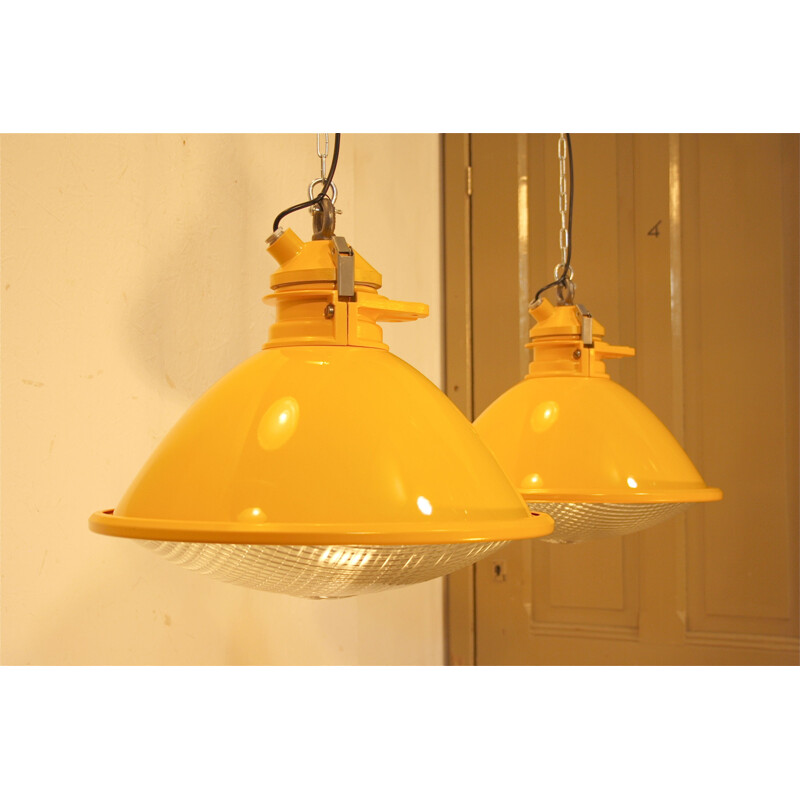 Vintage set of 2 pendant lights by Phillips for Schiphol airport,1970