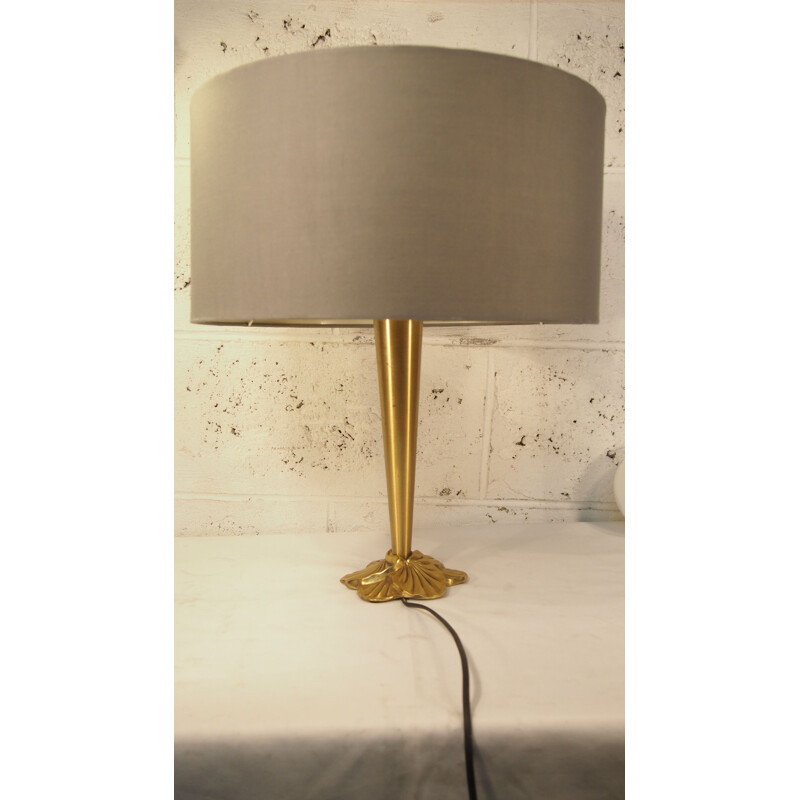 Vintage brass table lamp by Lucien Gau,1980