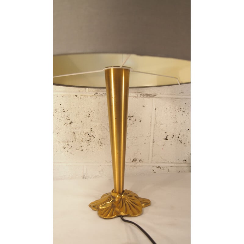 Lampe table vintage en laiton  par Lucien Gau,1980