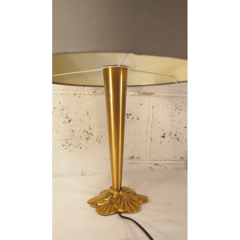Vintage brass table lamp by Lucien Gau,1980