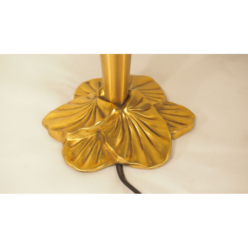 Vintage brass table lamp by Lucien Gau,1980