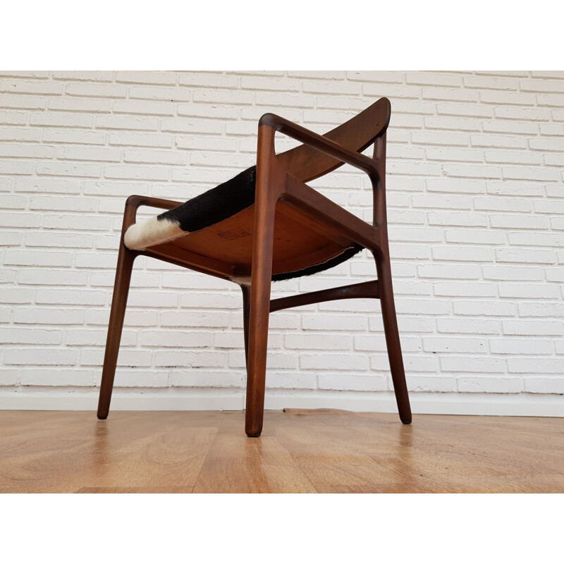 Danish armchair 50’s, cowskin, completely restored