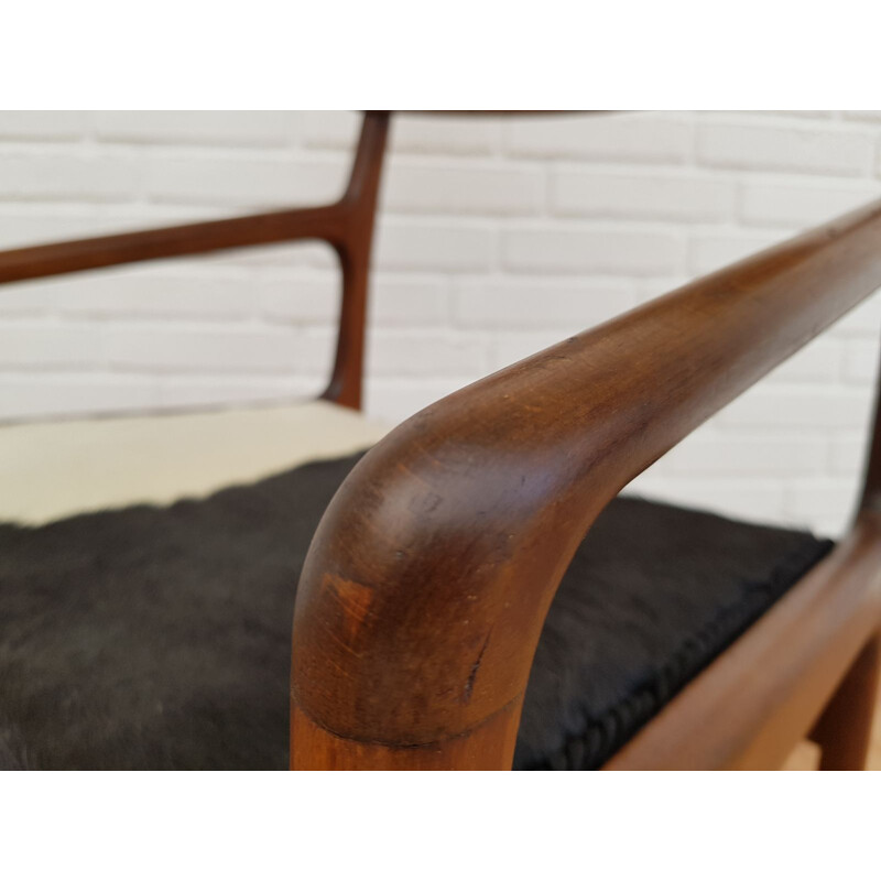 Danish armchair 50’s, cowskin, completely restored