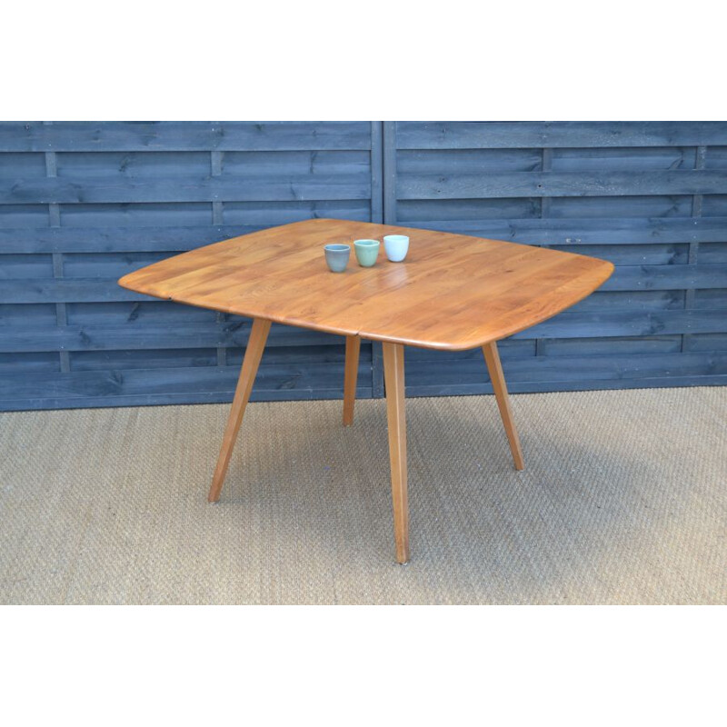 Table vintage pour Ercol en orme et hêtre 1950