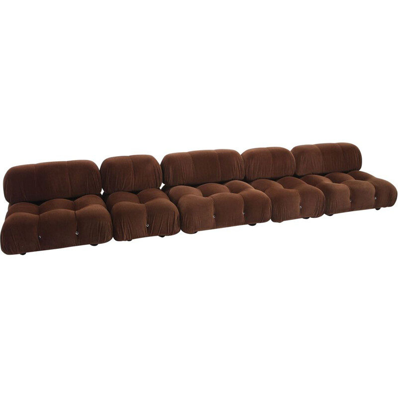 Vintage Camaleonda sofa for C&B Italia in brown velvet 1970