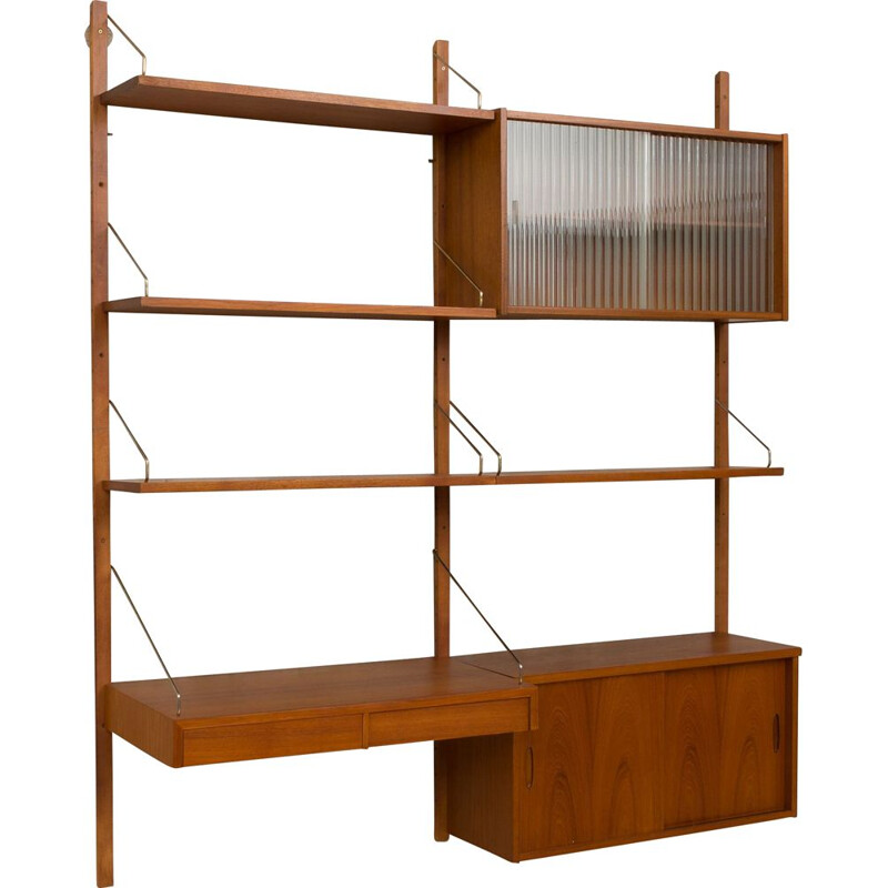 Vintage wall unit with desk and 2 cabinets by Poul Cadovius,1960