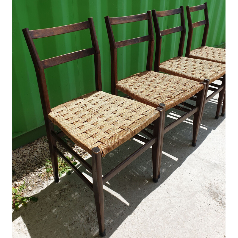 Set of 4 vintage chairs "Leggera" by Gio Ponti 1951