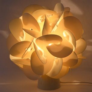 Vintage white plastic lamp by Raoul Raba, 1970