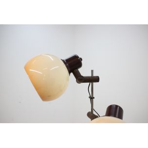 Lampadaire vintage noir en fer et plastique 1960