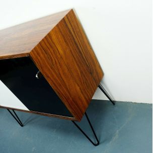 Vintage sideboard in rosewood black & white 1960s