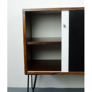 Vintage sideboard in rosewood black & white 1960s