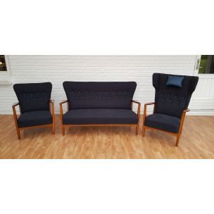 Vintage sofa set by Søren Hansen for Fritz Hansen, Denmark 1950s