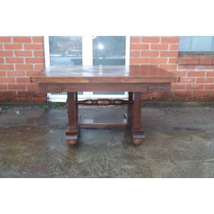 Vintage table Charles Dudouyt in walnut 1930 