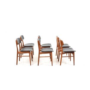 Set of 6 vintage dining chairs in teak Denmark 1960s