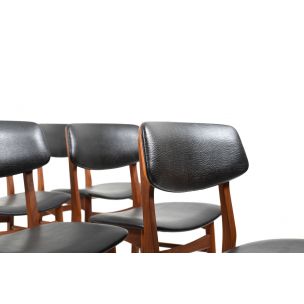 Set of 6 vintage dining chairs in teak Denmark 1960s