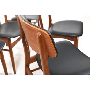 Set of 6 vintage dining chairs in teak Denmark 1960s