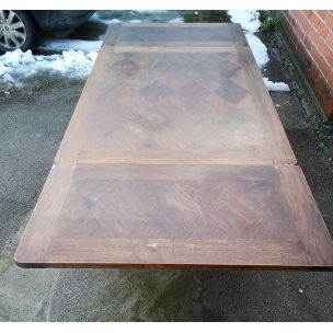 Vintage table Charles Dudouyt in walnut 1930 