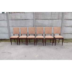 Set of 6 vintage chairs in oak 1950 