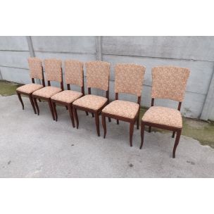 Set of 6 vintage chairs in oak 1950 