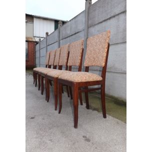 Set of 6 vintage chairs in oak 1950 