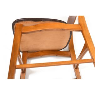 Suite de 4 chaises vintage danoises en teck et hêtre