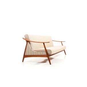 Vintage Scandinavian modern daybed sofa in teak