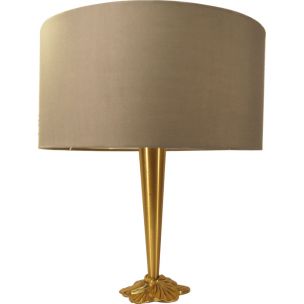 Vintage brass table lamp by Lucien Gau,1980