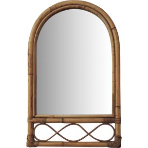 Vintage mirror in bamboo and cane 1970