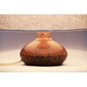 Vintage lamp with hand-turned stoneware base by Rolf Palm