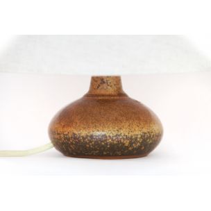 Vintage lamp with hand-turned stoneware base by Rolf Palm