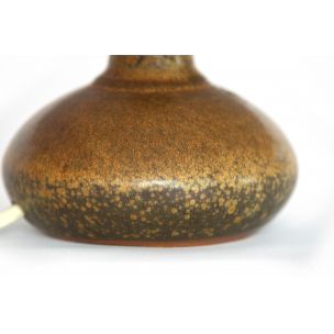 Vintage lamp with hand-turned stoneware base by Rolf Palm