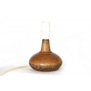 Vintage lamp with hand-turned stoneware base by Rolf Palm
