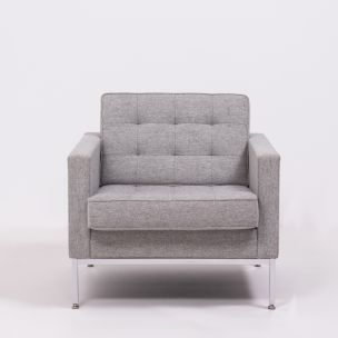 Vintage Florence Knoll grey tuxedo lounge chair