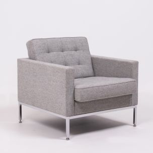 Vintage Florence Knoll grey tuxedo lounge chair