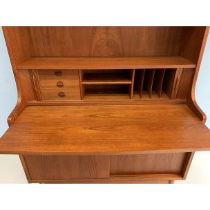 Vintage teak bookcase secretary