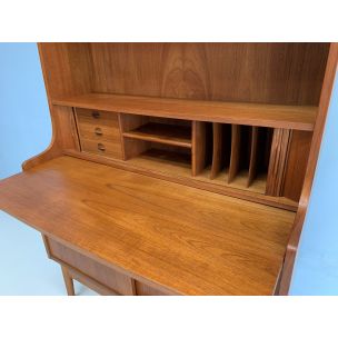 Vintage teak bookcase secretary