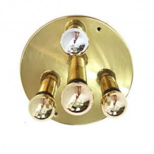 Vintage brass ceiling light with four lights,1970