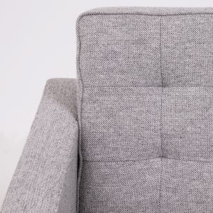 Vintage pair of armchairs in grey wool by Florence Knoll