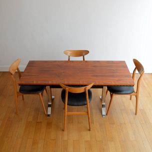 Vintage rosewood dining table, Scandinavian, 1960