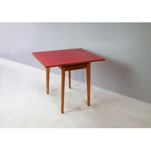 Table vintage en formica rouge 1950