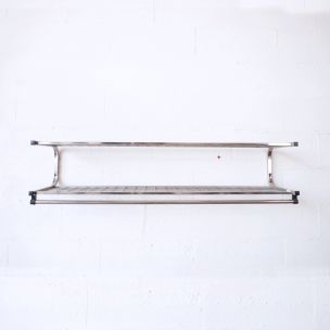 Scandinavian vintage shelf for Habo in silvered metal 1960