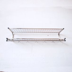 Scandinavian vintage shelf for Habo in silvered metal 1960