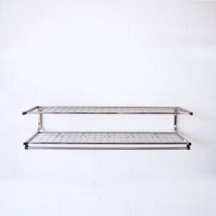 Scandinavian vintage shelf for Habo in silvered metal 1960