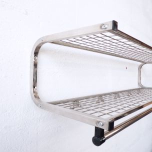 Scandinavian vintage shelf for Habo in silvered metal 1960