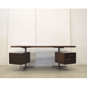 Vintage desk in rosewood T95 by Osvaldo Borsani for Tecno Milano 1960s