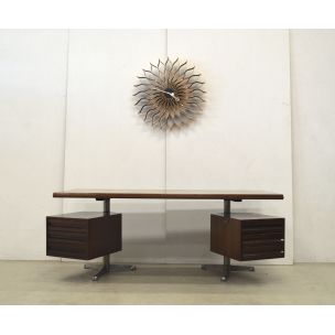 Vintage desk in rosewood T95 by Osvaldo Borsani for Tecno Milano 1960s