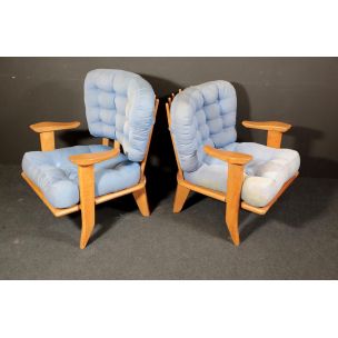 Pair of vintage armchairs Guillerme and Chambron, Votre Maison edition 1960