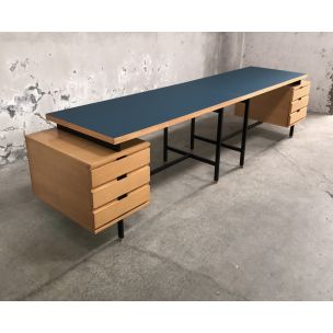 Pair of vintage desks by Pierre Guariche for Minvielle in ash and Formica 1950s