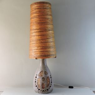 Vintage lamp ceramic and resin Ateliers Accolay France 70s