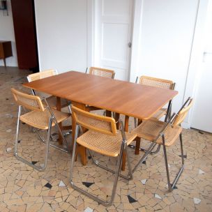Vintage table in teak fold down Scandinavian 1960s